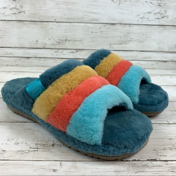 UGG Fluff You Stripes Slippers - Picture 2 of 11